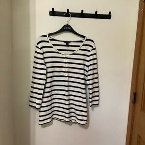 TOMMY HILFIGER Striped Navy & White Top